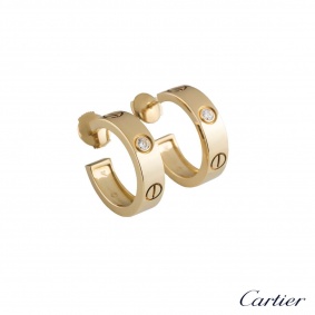 Cartier Yellow Gold Diamond Love Earrings B8022900